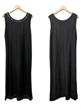 NWT JESSICA HOLBROOK Linen Embroidered Maxi Dress